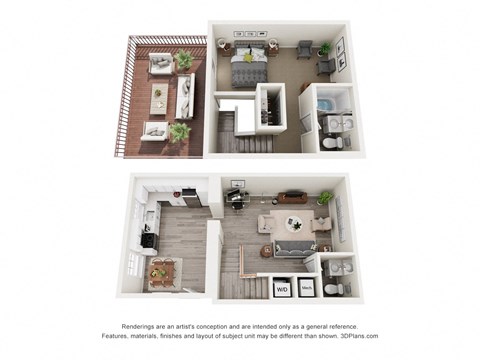 Floor plan for 1 bed, 1 bath, 1155 sqft